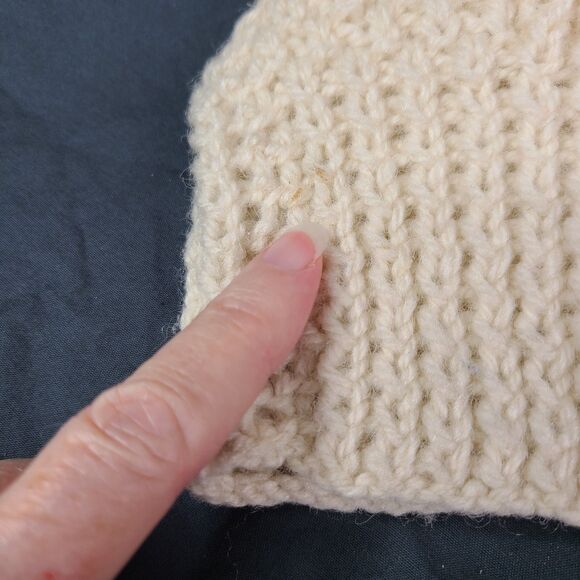 Vintage Irish Wool Hand Knit Womens S? Cable Fisherman Cardigan Ivory Ireland - Picture 10 of 10